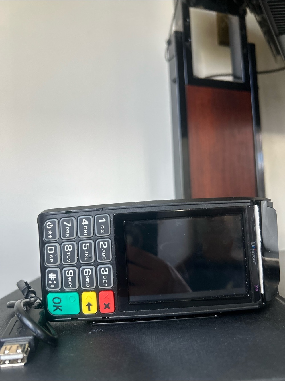 Dejavoo Card Payment Terminal - Black with Green OK Button vega300